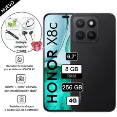 HONOR - Celular X8C 256GB 8GB RAM cámara principal 108MP + 5MP frontal 50MP 6.7 Pulg black
