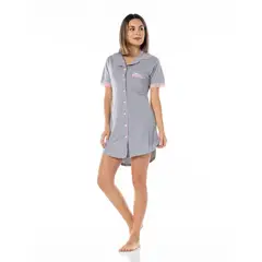 VELA WHITE - Camisón Gray manga corta