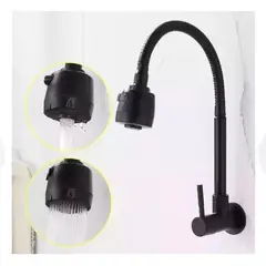 GENERICO - Caño de cocina para pared negro mate