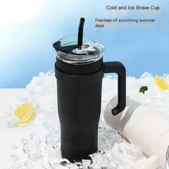 GENERICO - TERMO BOTELLA TOMATODO VASO GIGANTE NEGRO TÉRMICO ACERO 1200ML