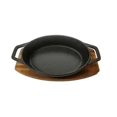 WAYU - OLLA CACEROLA DE HIERRO FUNDIDO CON BASE DE MADERA