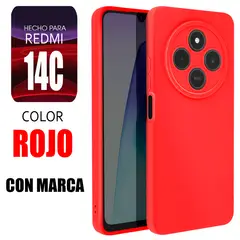XIAOMI - Silicone Case Para Redmi 14C Rojo Con Marca