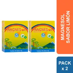 MAGNESOL - Limón Pack de 2 Cajas Efervescente - Magnesio + Zinc