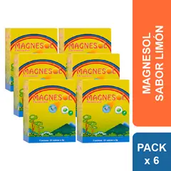 MAGNESOL - Limón Pack de 6 Cajas - Magnesio + Zinc