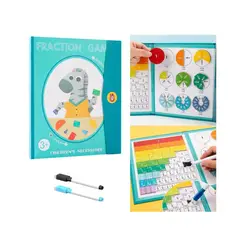 GENERICO - Libro Práctico Jirafa de Fracciones Magnéticas - Kit Matemática Interactiva
