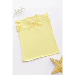 KIDS MASHMELO - BLUSA CON LAZO EN ESCOTE Y MANGA CON VOLANTE PARA NIÑA