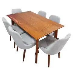 ALTO HOGAR - Juego De Comedor Massiel 6 Sillas Gris Claro Madera Tornillo