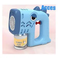 MORITA BAG STORE - PISTOLA LANZA BURBUJAS DE DINOSAURIO - CELESTE
