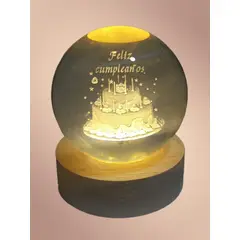 GENERICO - ESFERA DE CRISTAL 3D LÁMPARA LED ADORNO DECORATIVO TORTA