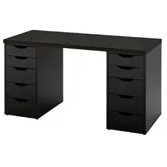 MUEBLES CRISOSTOMO - Escritorio de Melamina Moderno Negro 140cm