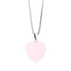 GENERICO - Collar Corazón de Cuarzo Rosa