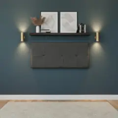 MUEBLES MACRUMO - Cabecera Aérea Reforzada Brisa con tela antifluida de 15Plz color Gris Oscuro