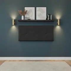 MUEBLES MACRUMO - Cabecera Aérea Reforzada Brisa con tela antifluida de 15Plz color Negro