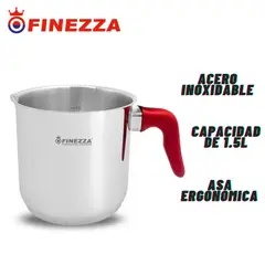 FINEZZA - Jarra de acero para leche 15L Acero Inox Asa Rojo