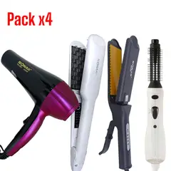 OEM - Combo de Belleza 4 Productos: Secadora, Planchas, Ondulador y Peine