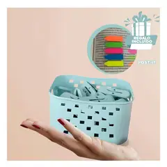 RYBIU IMPORT - Pack4 Cesto Cómodo con Ganchos Verde Y+Banderitas Adhesivas