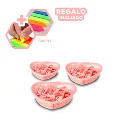 GENERICO - Pack5 Canasta Moderna en Tono Rosado Y+Banderitas Adhesivas