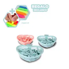 RYBIU IMPORT - Pack6 Cesto Corazón en Color Verde Y+Banderitas Adhesivas