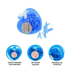 RYBIU IMPORT - Pack2 Cesto Comodo con Ganchos en Celeste Y+Regalo Agendita