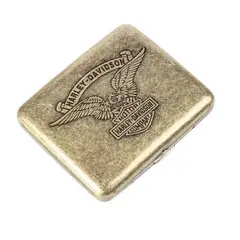 GENERICO - Cigarrera De Bolsillo Diseño Harley Davidson Vintage Metal