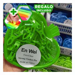 RYBIU IMPORT - Canasta Resistente en Tono Verde Y+Post-it Adhesivos