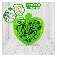 GENERICO - Pack9 Cesto Compacto con Ganchos en Verde Y+Papel de Regalo