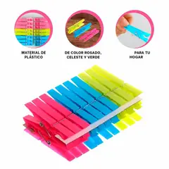 RYBIU IMPORT - Pack2 Sujetadores para Ropa en Multicolor Y+Ligas de Regalo