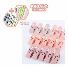 GENERICO - Pack5 Canasta de Almacenamiento Rosado Y+Papel de Regalo