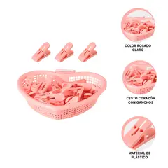 GENERICO - Pack5 Cesto Funcional Versatil y Compacto en Color Rosado