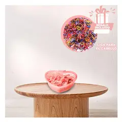 RYBIU IMPORT - Pack6 Cesto Practico con Ganchos en Rosado Y+Ligas de Regalo