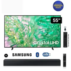 SAMSUNG - TELEVISOR CRYSTAL 55 UHD 4K SMART TV UN55DU8000GXPE + Soundbar HW C400