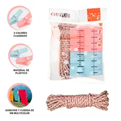 GENERICO - Pack2 Ganchos Varios y Cuadrado Y+Banderitas Adhesivas