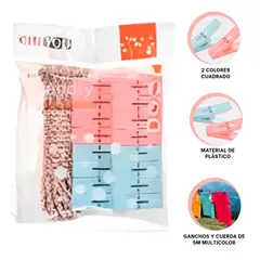 GENERICO - Pack2 Perchas Resistentes y Cuadrado Y+Ligas de Regalo