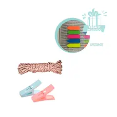 GENERICO - Pack4 Ganchos para Ropa Cuadrado Y+Banderitas Adhesivas