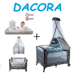 EBABY - Nueva Cuna Corral Dacora-Colchon R-Azul