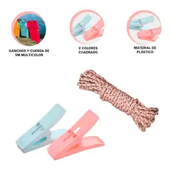 GENERICO - Pack9 Colgadores para Colgar Ropa sin Deformarla Multicolor