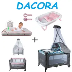 EBABY - Cuna Corral Dacora-Colchon R-Bañera R-Azul