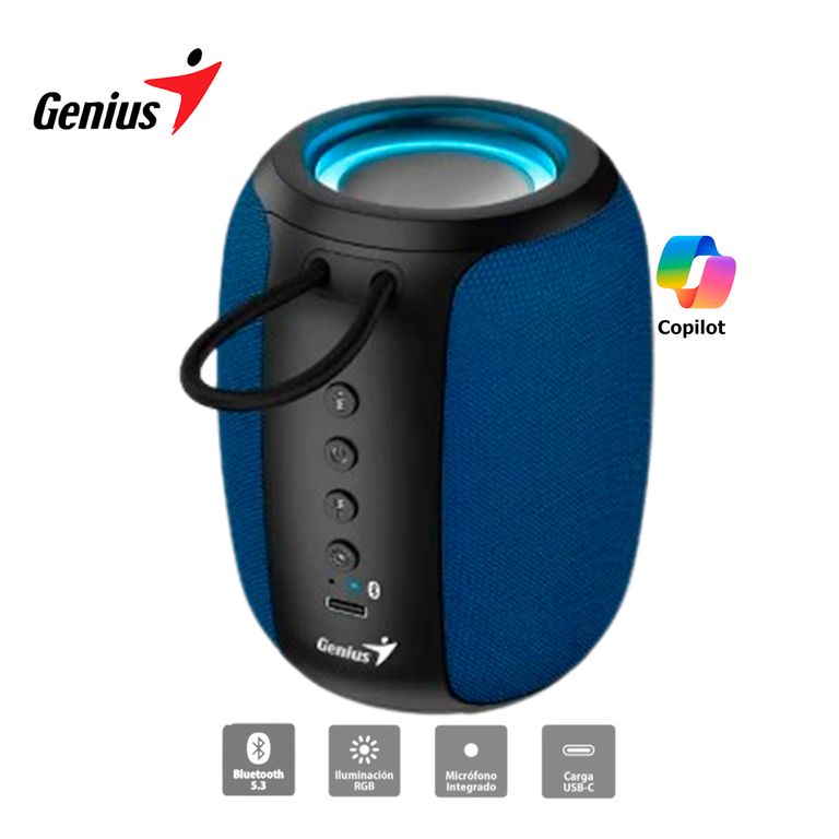 Parlante Sp-915Bt Bluetooth 5.3 Micro Integrado Rgb 5W Rms Azul