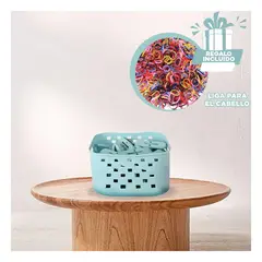 RYBIU IMPORT - Pack4 Cesto Compacto con Ganchos en Verde Y+Ligas de Regalo