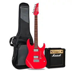IBANEZ - Guitarra Eléctrica GRX120SP-VRD con Amplificador Marshall MG10