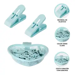 GENERICO - Pack5 Cesto Ligero Versátil y Compacto en Color Verde