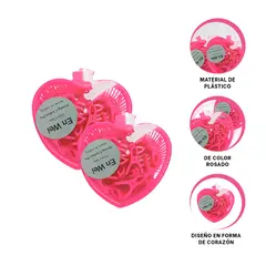 GENERICO - Pack9 Cesto Funcional y Comodo con Ganchos en Color Rosado