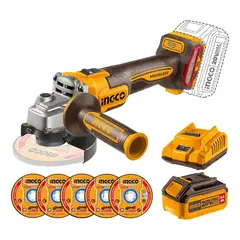 INGCO - Amoladora inalambrica 900w + bateria 4ah y cargador industrial