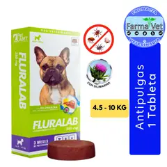 GENERICO - FLURALAB 4.5 a 10KG (3 MESES) Antipulga con hepatoprotector