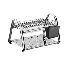 TRAMONTINA - ESCURRIDOR DE ACERO CON PORTA CUBIERTOS NEGRO- 10068005