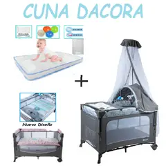 EBABY - Nueva Cuna Corral Dacora C-Colchon Celeste
