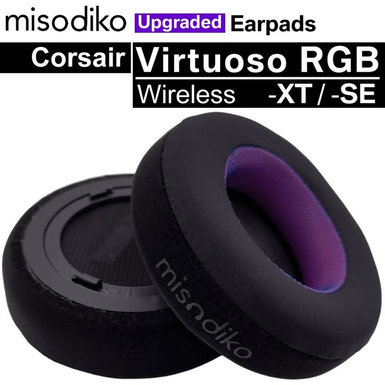 Almohadillas Misodiko para audifonos Corsair Virtuoso RGB SE XT gel