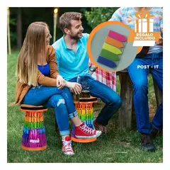 GENERICO - Banca con Diseño Animado en Tono Naranja Y+Post-it Adhesivos