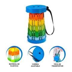 GENERICO - Pack2 Banca Comoda con Diseño en Azul Y+Ligas de Regalo