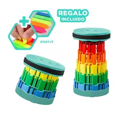 GENERICO - Asiento con Correa Ajustable Tapa Verde Y+Post-it Adhesivos